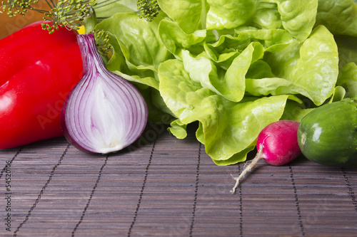 Photo: vegetables on wood vegetables on wood