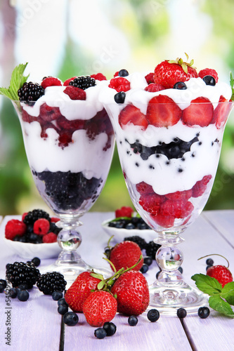 Photo: Natural yogurt with fresh berries Natural yogurt with fresh berries