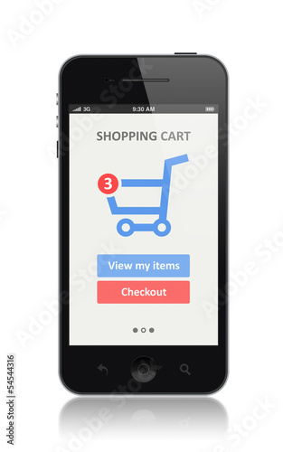Photo: E-commerce app on modern smartphone E-commerce app on modern smartphone
