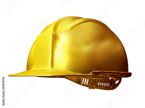 Illustration: construction helmet in gold construction helmet in gold