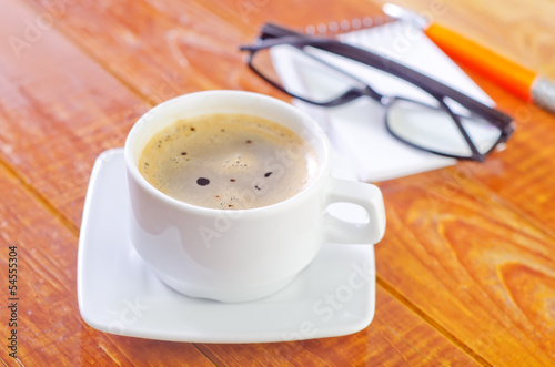 Photo: coffee and note coffee and note
