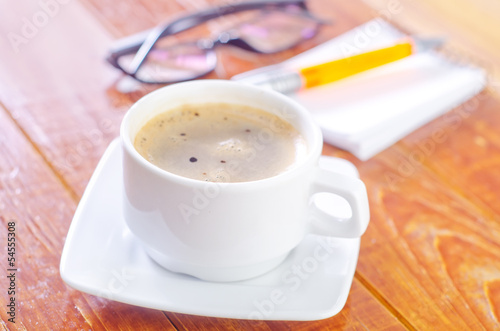 Photo: coffee and note coffee and note