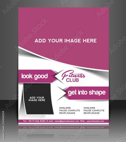 Vector: Vector fitness center brochure, flyer, magazine cover Vector fitness center brochure, flyer, magazine cover