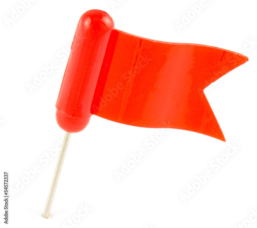 Photo: épingle de signalisation drapeau rouge épingle de signalisation drapeau rouge