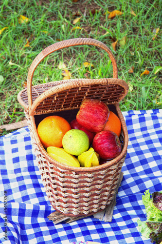 Photo: Picnic basket outdoor Picnic basket outdoor