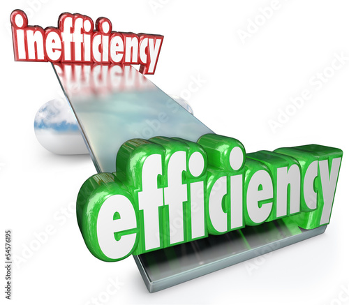 Illustration: Efficiency Vs Inefficiency See-Saw Balance Productive Effective Efficiency Vs Inefficiency See-Saw Balance Productive Effective