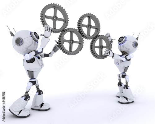 Illustration: Robots with gears Robots with gears