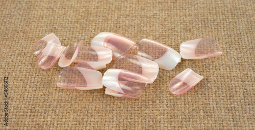 Photo: False fingernails on cloth False fingernails on cloth