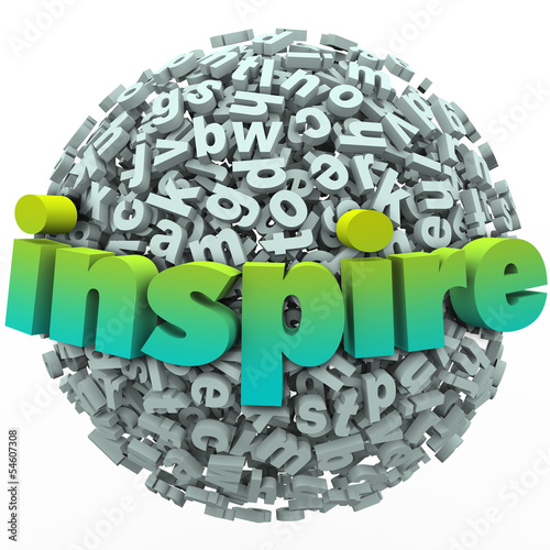 Illustration: Inspire Word 3D Letter Sphere Ball Motivational Education Inspire Word 3D Letter Sphere Ball Motivational Education