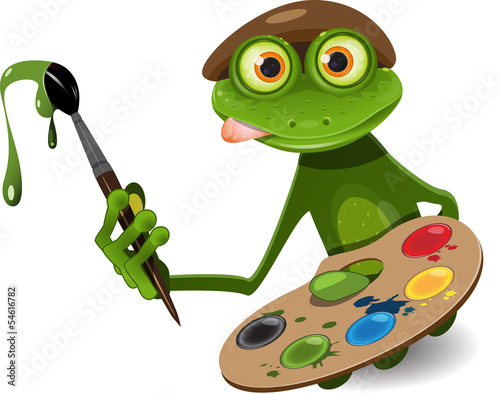 Vector: frog painter frog painter