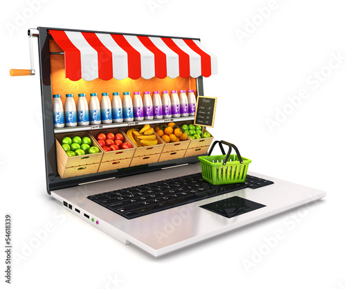 Photo: 3d supermarket laptop 3d supermarket laptop