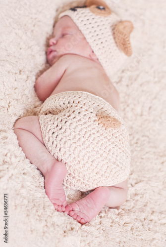 Photo: cute newborn baby sleeps cute newborn baby sleeps