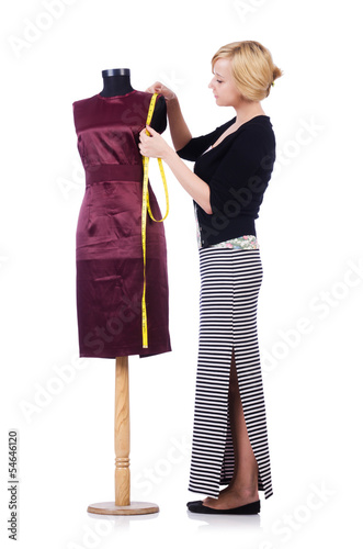 Photo: Young tailor isolated on the white Young tailor isolated on the white