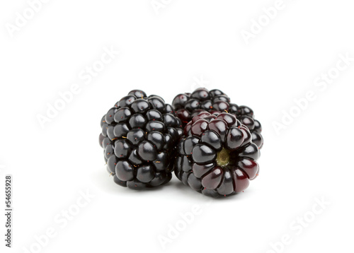 Photo: Three large blackberries. Three large blackberries.