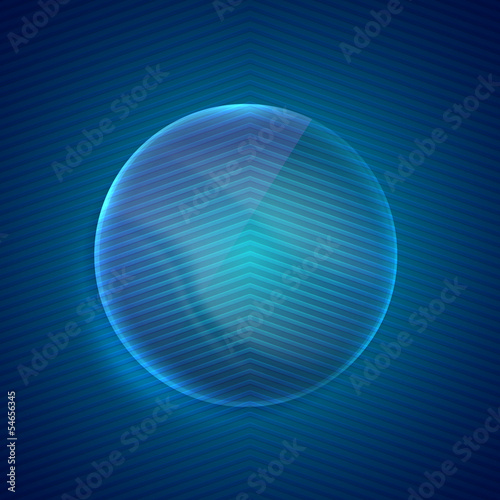 Vector: abstract blue background with glass transparent sphere. abstract blue background with glass transparent sphere.