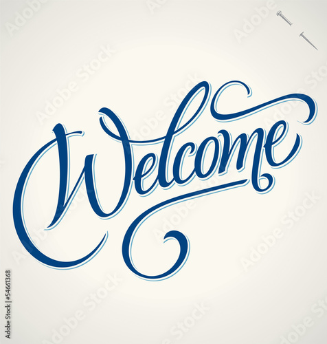 Vector: WELCOME hand lettering (vector) WELCOME hand lettering (vector)