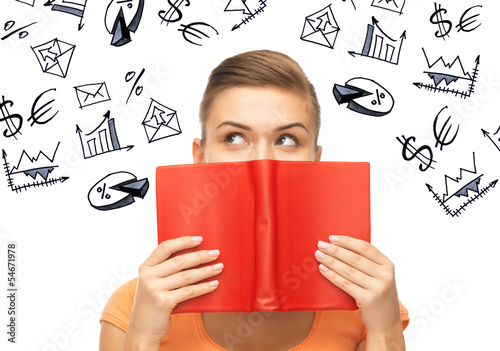 Photo: girl studying economics and finances girl studying economics and finances