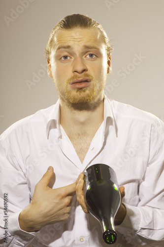 Photo: Man, drunken and tired Man, drunken and tired