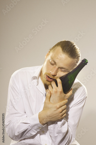 Photo: man, drunken and tired man, drunken and tired