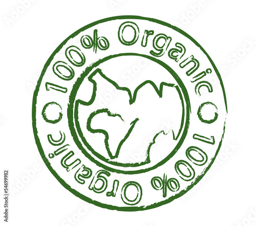 Vector: Organic stamp with earth Organic stamp with earth