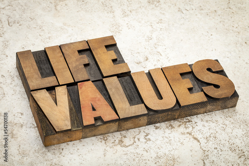 Photo: life values in wood type life values in wood type