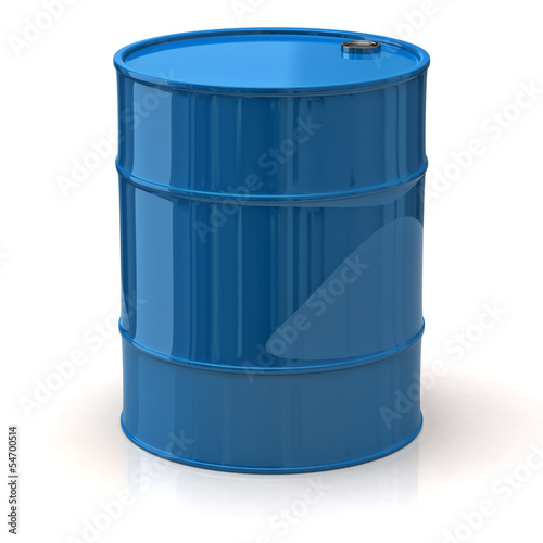 Illustration: Blue oil barrel isolated on white background Blue oil barrel isolated on white background