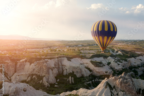 Photo: Hot air balloons rise over Cappadocia, Turkey Hot air balloons rise over Cappadocia, Turkey