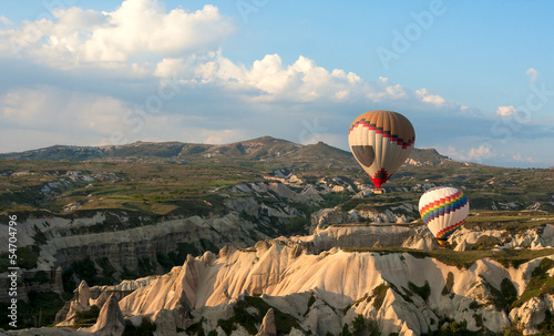 Photo: Hot air balloons rise over Cappadocia, Turkey Hot air balloons rise over Cappadocia, Turkey
