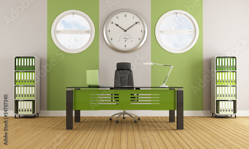 Illustration: Green contemporary office Green contemporary office
