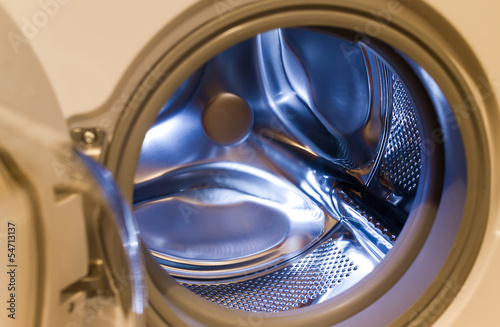 Photo: lookinh inside a modern washing machine lookinh inside a modern washing machine