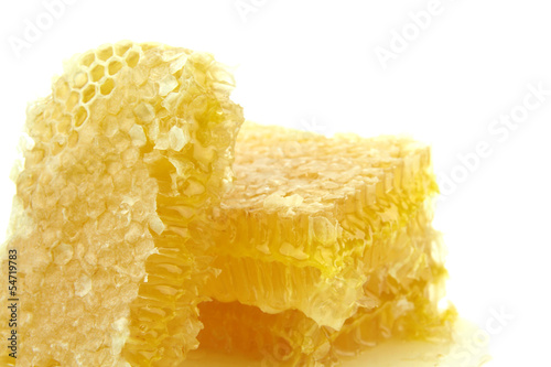 Photo: Honeycomb on white background Honeycomb on white background