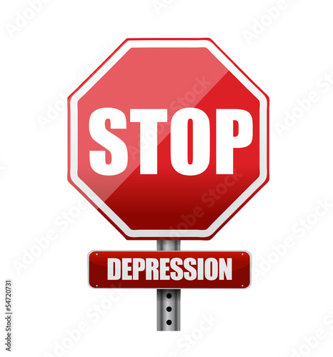 Photo: stop depression road sign illustration stop depression road sign illustration
