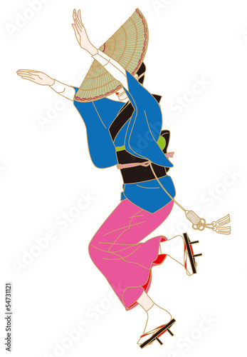 Illustration: 阿波踊りの女踊り 阿波踊りの女踊り