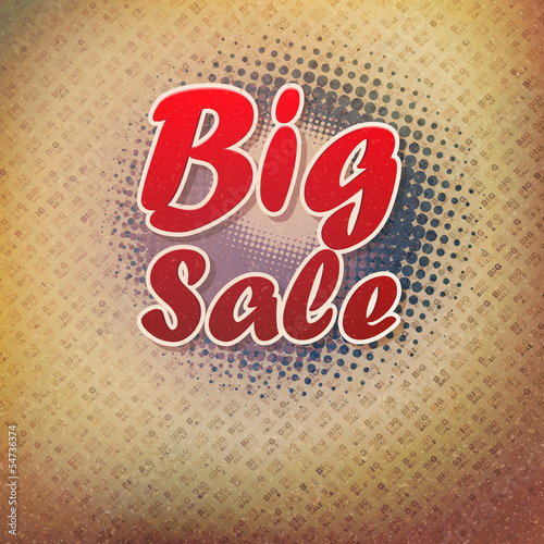 Vector: Big sale text on halftone pattern. Big sale text on halftone pattern.