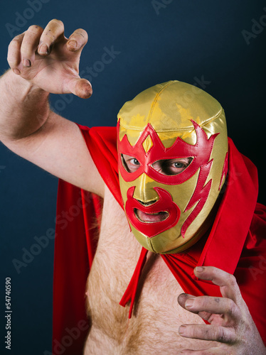 Photo: Mexican wrestler in a fight pose Mexican wrestler in a fight pose