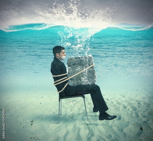Photo: Trapped businessman Trapped businessman