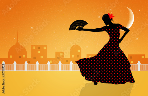 Nowoczesny obraz na płótnie Illustration of flamenco dancer