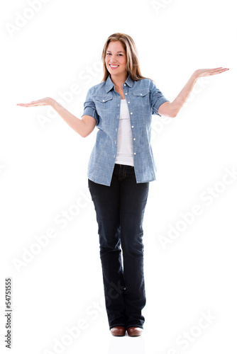 Photo: Woman with arms open Woman with arms open