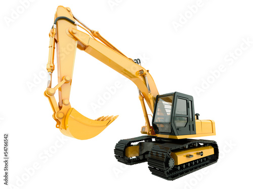 Illustration: Excavator isolated Excavator isolated