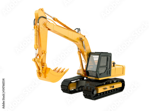 Illustration: Excavator isolated Excavator isolated