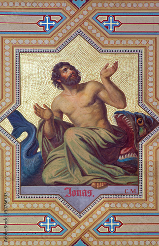 Photo: Vienna - Fresco of prophet Jonah in Altlerchenfelder church Vienna - Fresco of prophet Jonah in Altlerchenfelder church