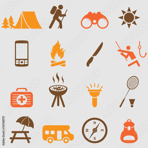 Vector: Camping icons set.Vector Camping icons set.Vector