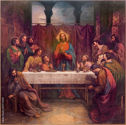 Photo: Vienna - Fresco of Last suppe in Altlerchenfelder church Vienna - Fresco of Last suppe in Altlerchenfelder church