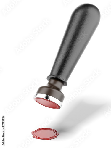 Illustration: stamp and wax seal stamp and wax seal