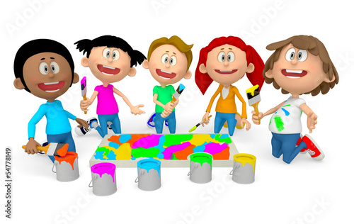 Illustration: 3D kids painting 3D kids painting