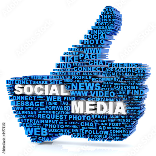 Illustration: 3D like social media 3D like social media