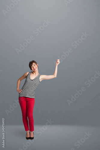 Photo: Pretty lady gesturing with copy space Pretty lady gesturing with copy space