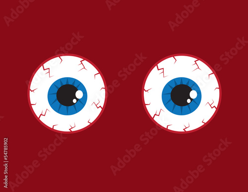 Vector: Two round red bloodshot eyeballs Two round red bloodshot eyeballs