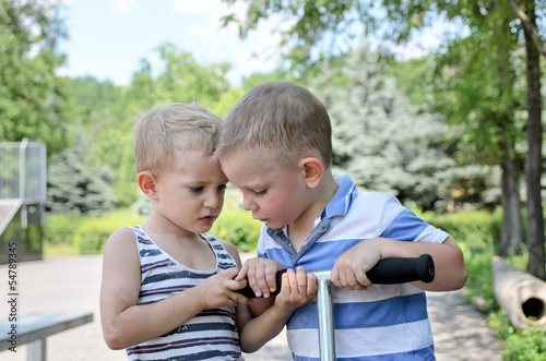 Photo: Two young boys arguing Two young boys arguing
