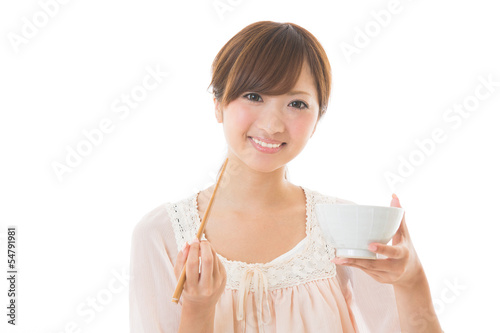 Photo: 食事をする女性 食事をする女性